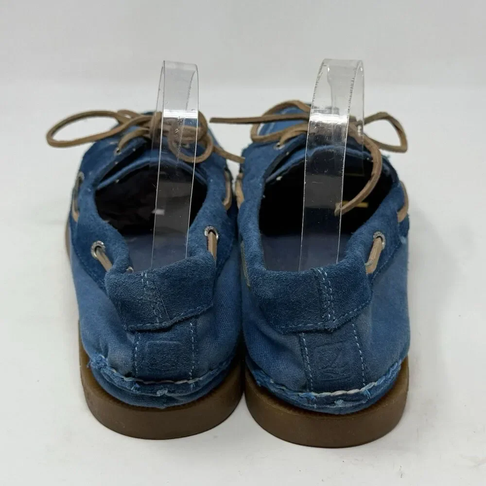 Sperry Top Sider Boat Shoes Mens 11.5 M Blue Canvas Suede 2 Eye Moccasins Preppy